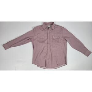 Wrangler Mens Large‎ Wrancher Western Red Dot Circle All Over Pattern Pearl Snap